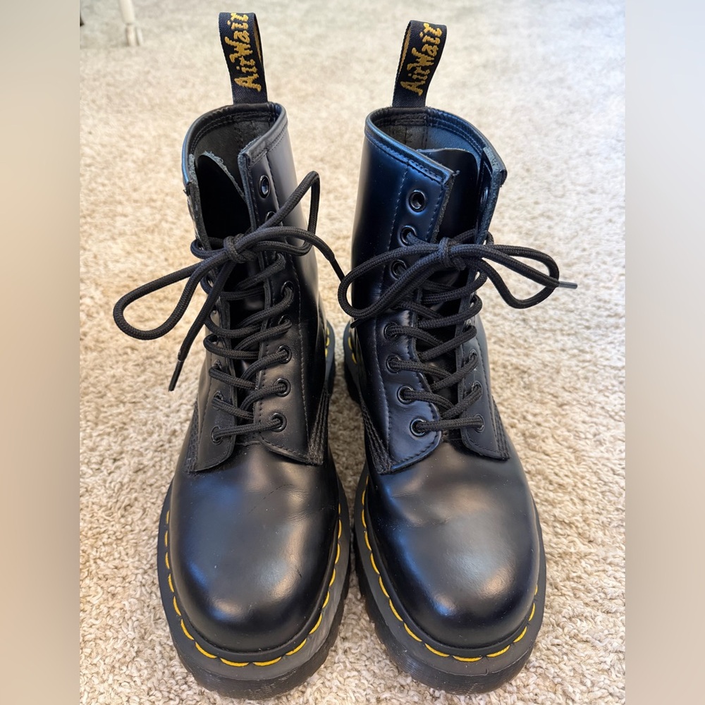 Dr.Martens UNISEX 1460 Bex Smooth Leather Lace Up Boots Black Size US7 UK5